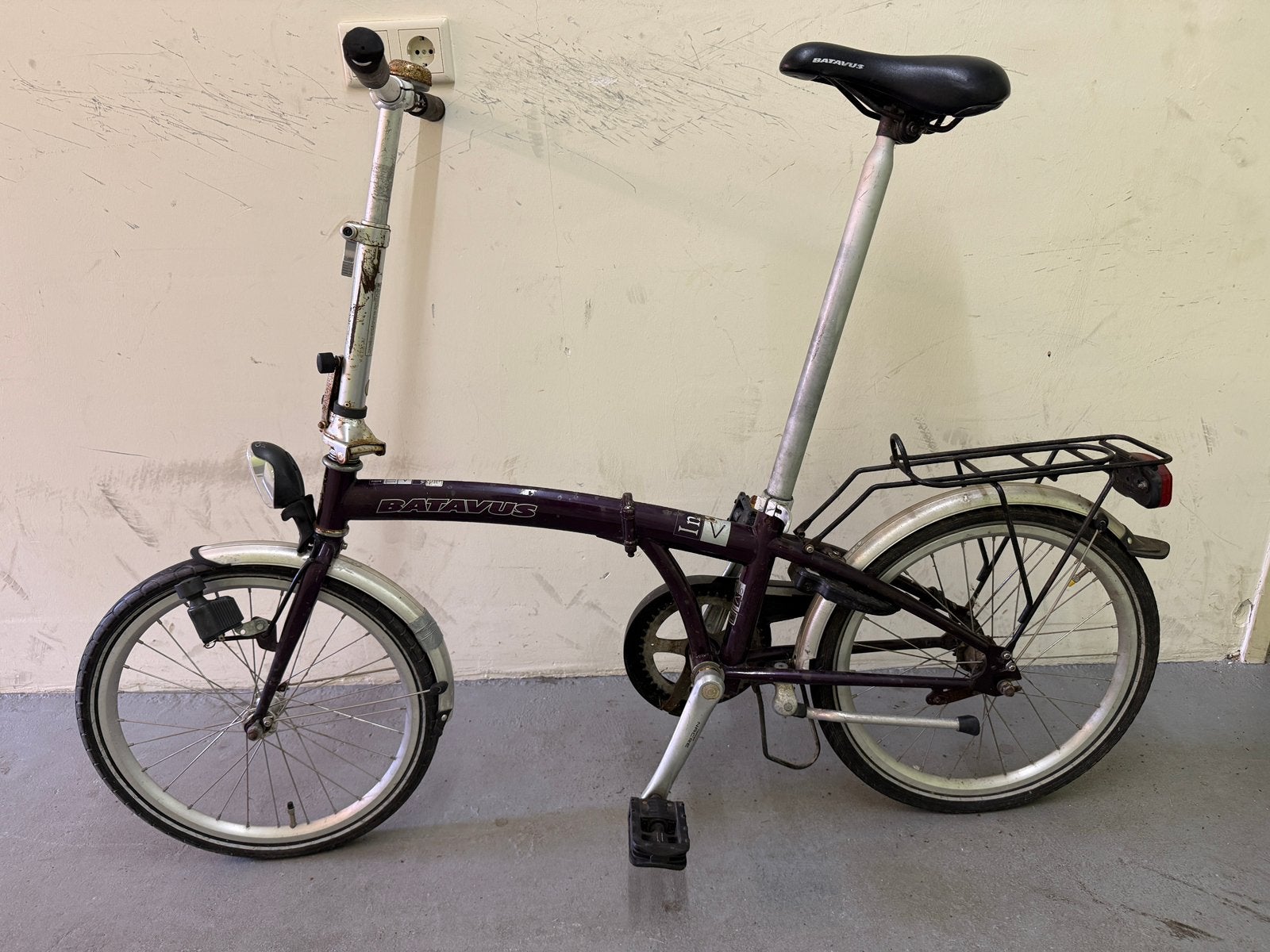 Vintage Batavus introversa vouwfiets, Terugtraprem, Gebruikt, 16 tot 18 inch, Batavus