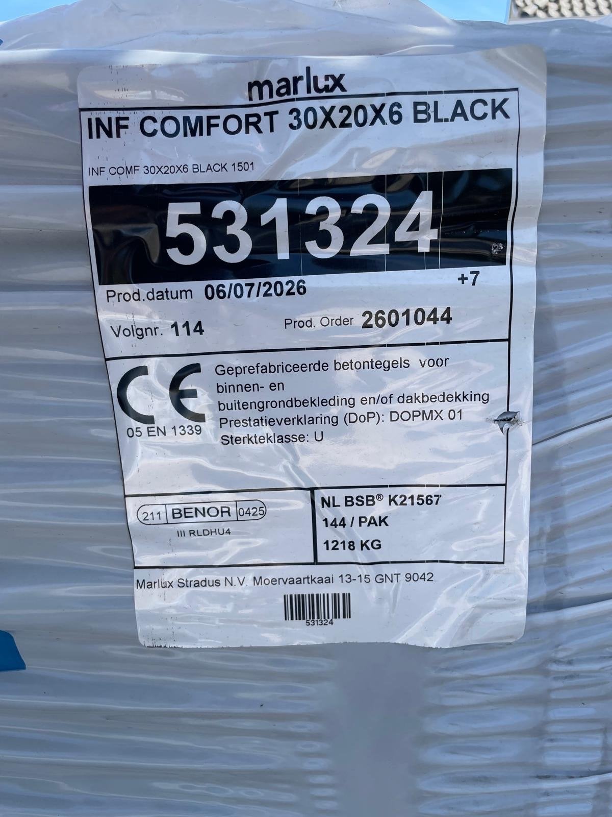 Marlux INF Comfort 30x20x6 Black tegels - Nieuw in verpakkin, Doe-het-zelf en Verbouw, Ophalen, Overige materialen, Nieuw, Minder dan 20 cm