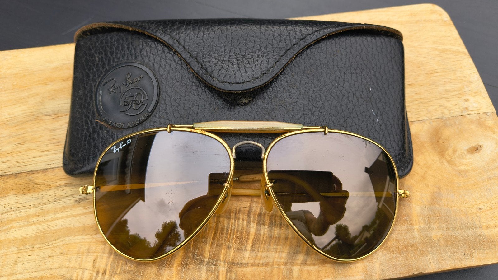 Vintage Ray-Ban B&L USA  'The General' 62-14 gebruikssporen, Gebruikt, Ophalen of Verzenden, Nvt, Nvt