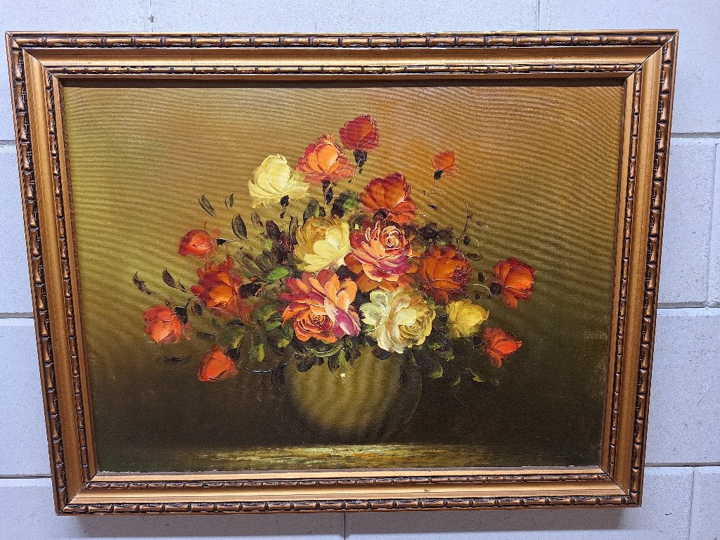 Mooi stilleven met bloemen, Antiek en Kunst, Kunst | Schilderijen | Klassiek, Doek, Realistisch, Origineel werk, Stilleven