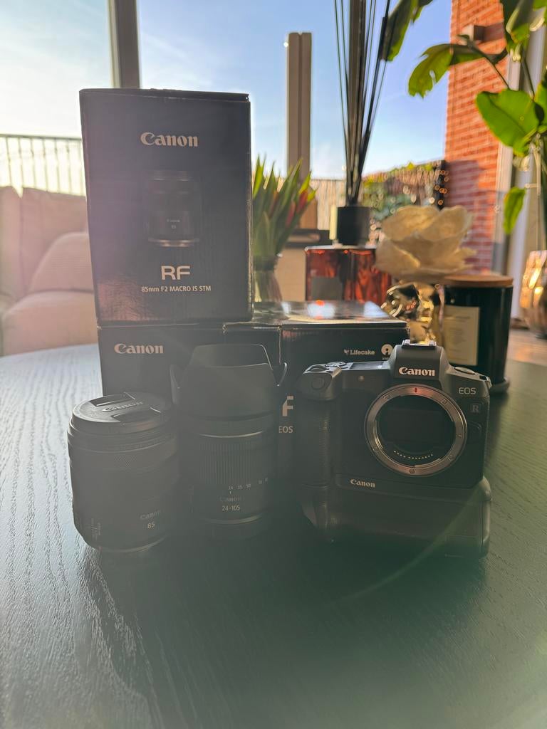 Canon EOS R met lenzen en accessoires, Audio, Tv en Foto, Fotocamera's Digitaal, Ophalen, Gebruikt, Spiegelreflex, Canon