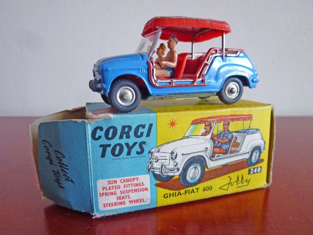 vintage Ghia-Fiat 600 Jolly 1:43 - Corgi Toys 240 -1962/'64, Ophalen, Gebruikt, Auto, Corgi
