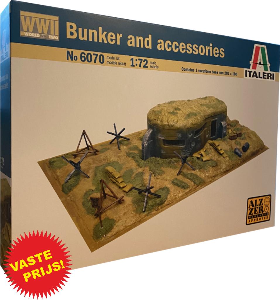 Bunker and Accesoires World War II (Italeri 6070) 1/72, Ophalen of Verzenden, Nieuw, 1:50 of kleiner, Diorama