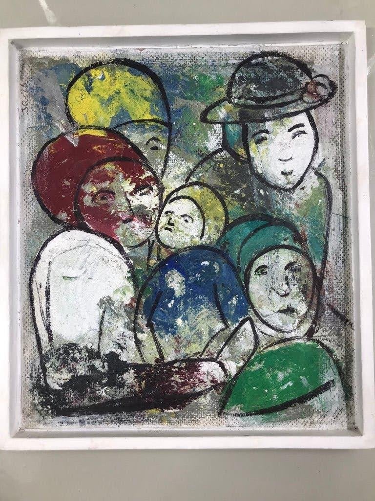 olieverf paneel haagse kunstkring piet bekker, Antiek en Kunst, Kunst | Schilderijen | Klassiek, Paneel, Overige stijlen, Portret of Personen