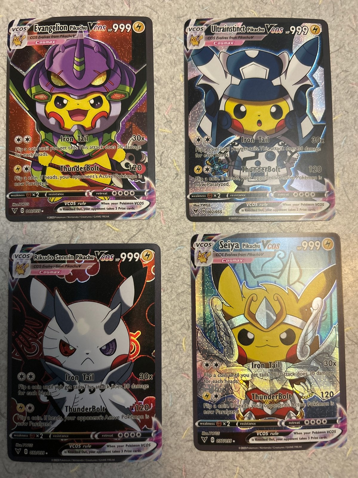 Pikachu Cosplay VCOS Pokemon Kaarten Set (4 stuks), Ophalen of Verzenden, Zo goed als nieuw, Meerdere kaarten