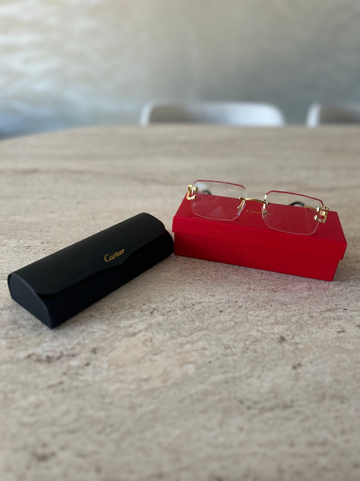 Cartier C décor rimless, Ophalen of Verzenden, Zo goed als nieuw, Bril, Overige merken