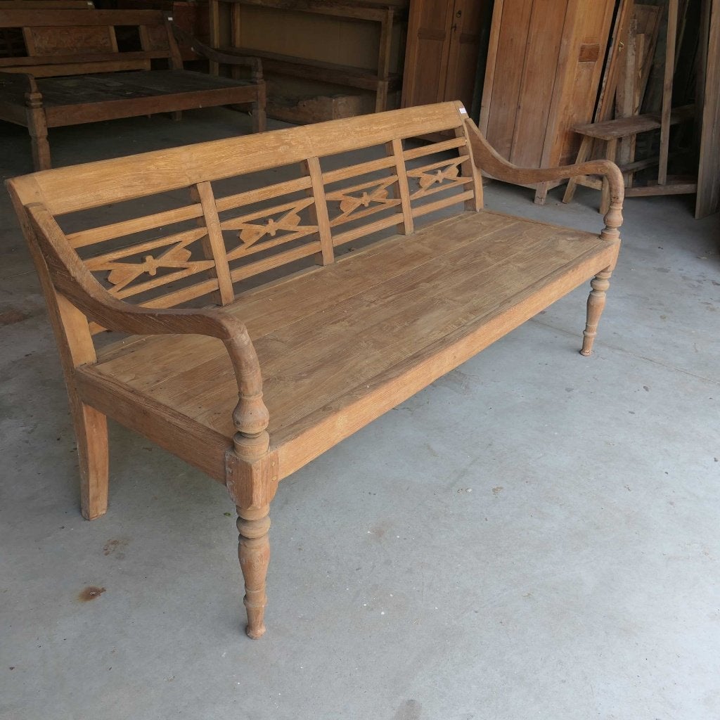 Tuinbank RQ22 teakbank stationsbank landelijk teak hout Bali, Ophalen of Verzenden