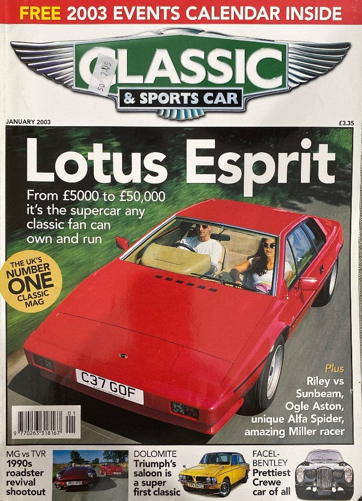 Classic & Sports Car Magazine - Januari 2003 - Lotus Esprit, Gelezen, Algemeen, Diverse auteurs, Ophalen of Verzenden