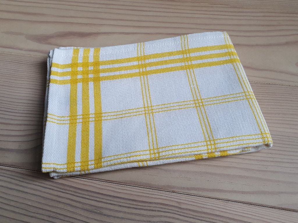 retro/ vintage theedoek/ keukendoek, nieuw vd Hema, Verzenden, Nieuw, Geel, Theedoek of Handdoek