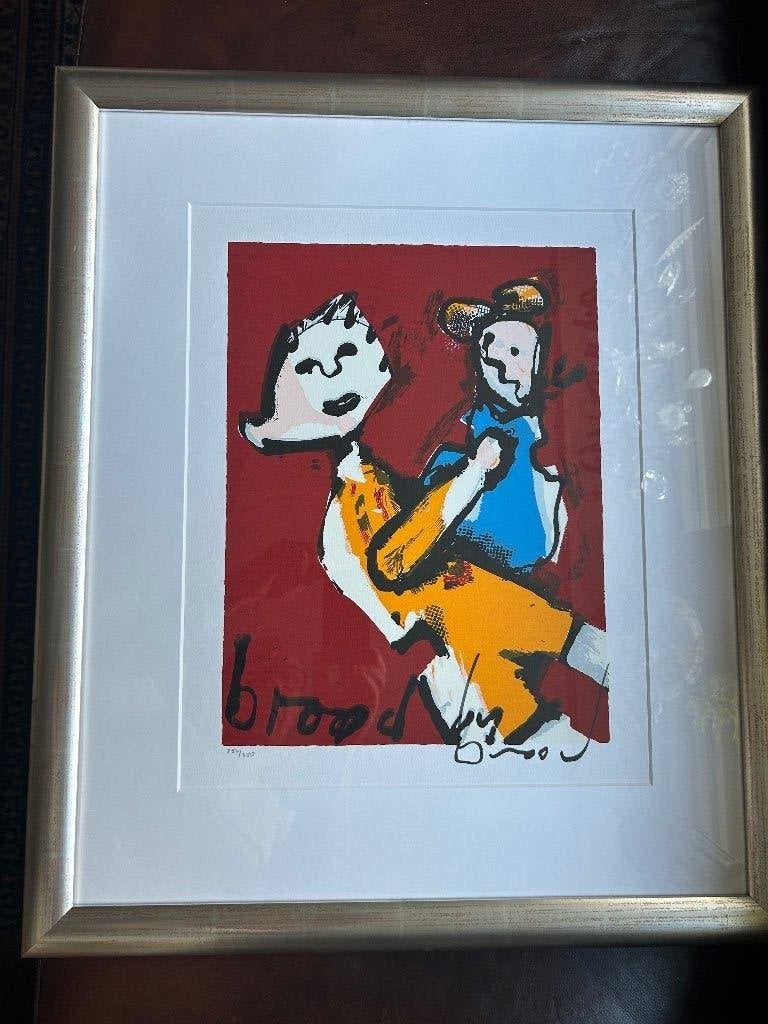 Herman brood zeefdruk, Gelimiteerde oplage, Ophalen of Verzenden, Abstract
