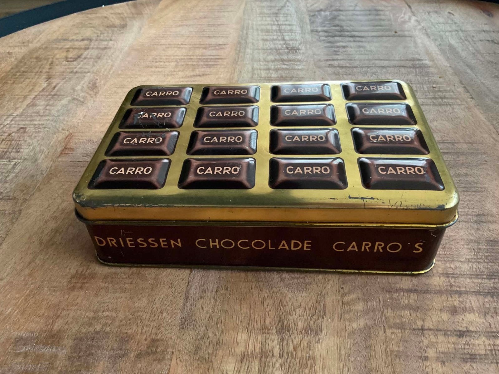 Vintage Driessen Chocolade Carro's Blikje, Verzamelen, Blikken, Gebruikt, Overige, Overige merken, Ophalen of Verzenden