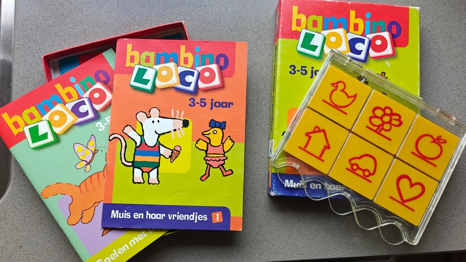 Bambino Loco basisdoos + Muis + Dikkie Dik boekjes, Kinderen en Baby's, Ophalen of Verzenden, Gebruikt, Puzzelen