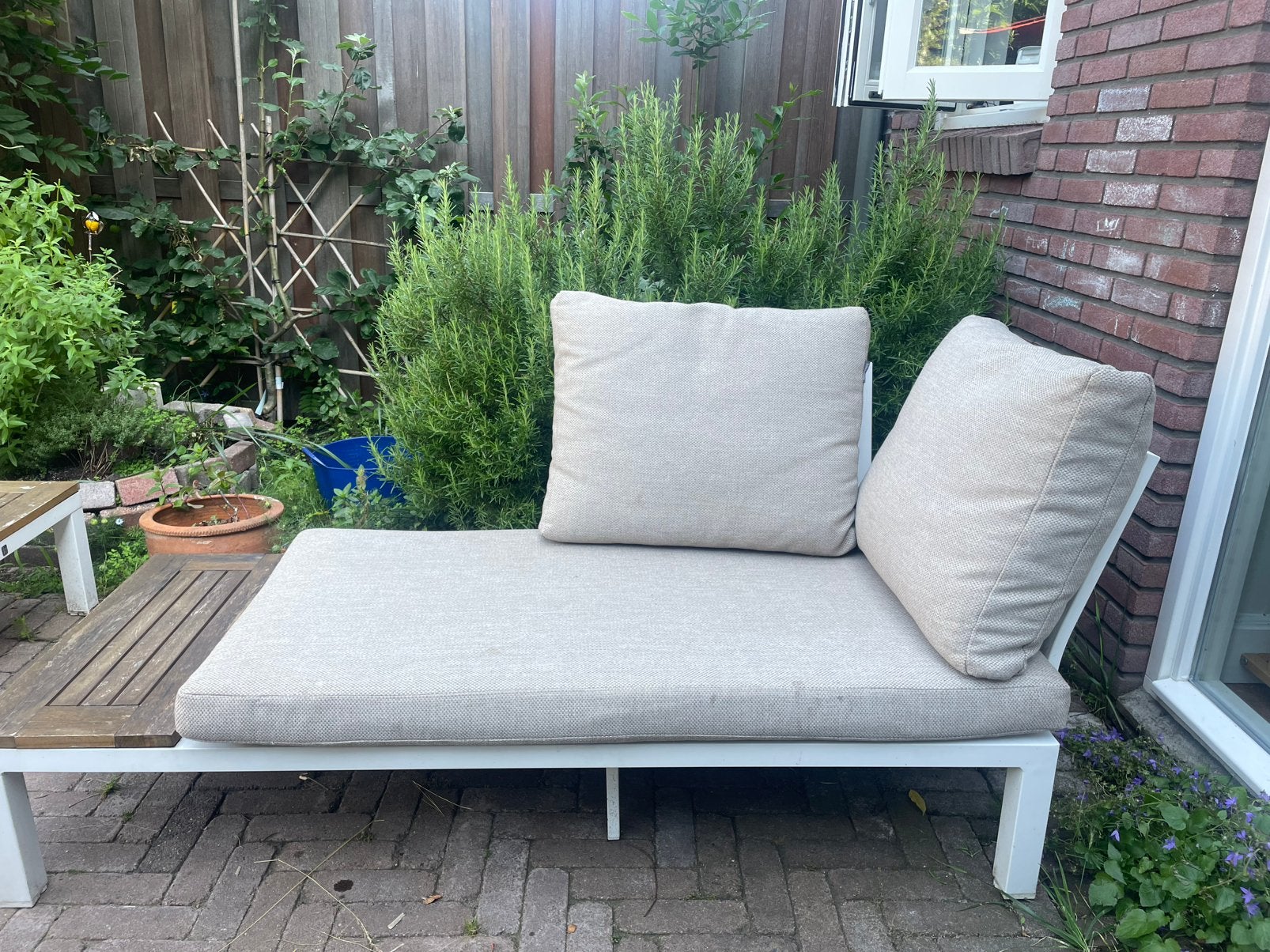 Lounge set / tuinbank, Ophalen, Zo goed als nieuw, Aluminium