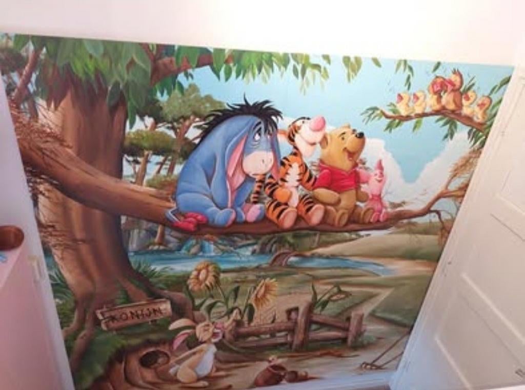 Winnie de Pooh houten wandpaneel 2x2 meter, Kinderen en Baby's, Kinderkamer | Inrichting en Decoratie, Ophalen, Zo goed als nieuw