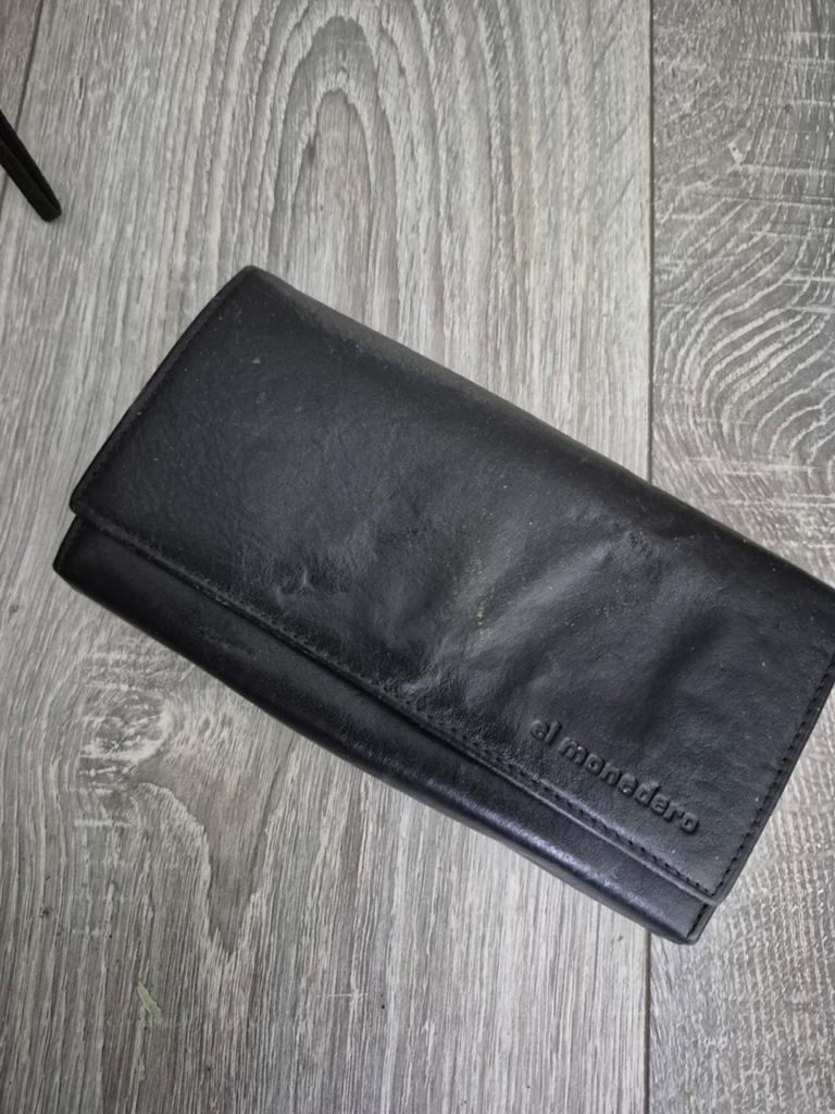 Zwarte leren portemonnee van El Monedero, Sieraden, Tassen en Uiterlijk, Portemonnees, Overige merken, Gebruikt, Leer, Zwart