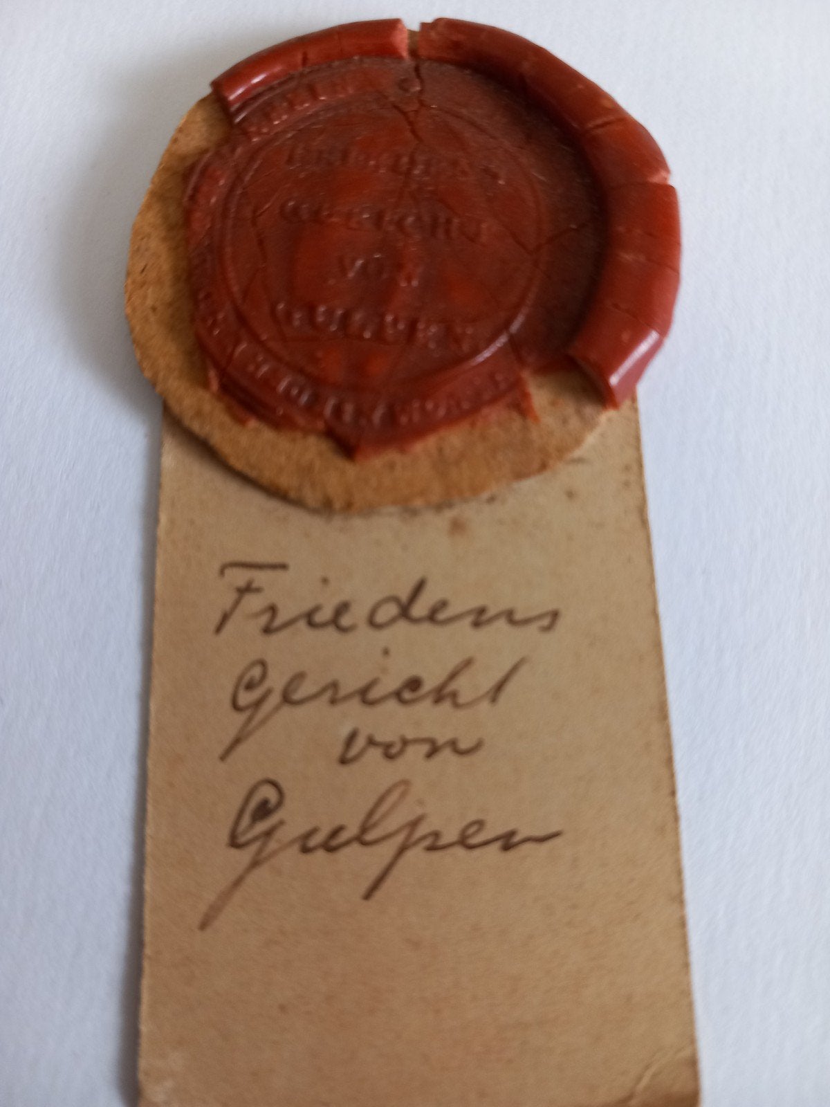 lakzegel friedensgericht von gulpen, Ophalen, Gebruikt, Clearstamp
