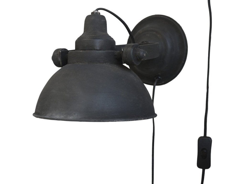 Wandlamp industrieel, Huis en Inrichting, Lampen | Wandlampen, Gebruikt, Zwart, Ophalen of Verzenden, Metaal