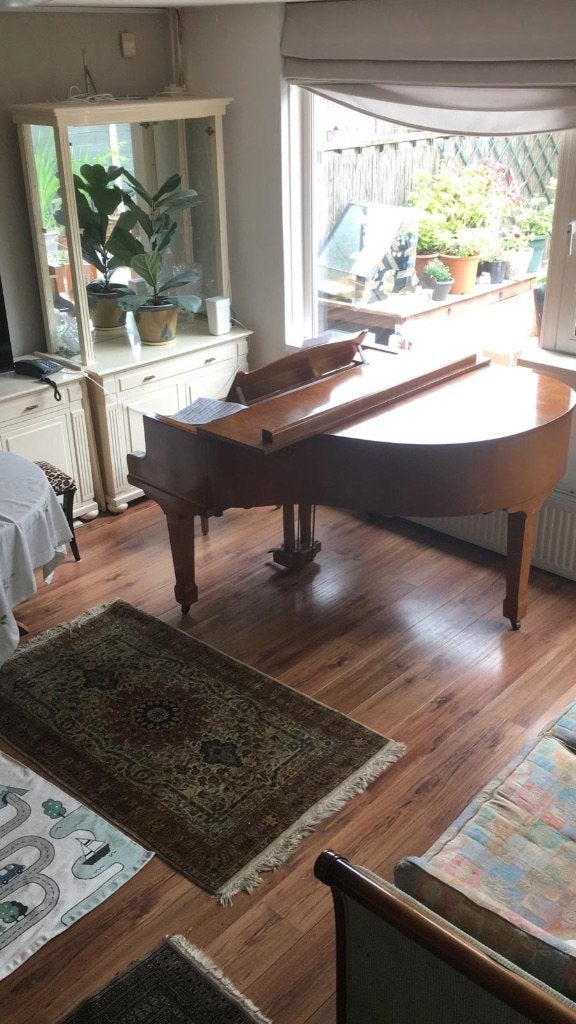 Vleugel piano, Ophalen, Gebruikt, Bruin, Vleugel