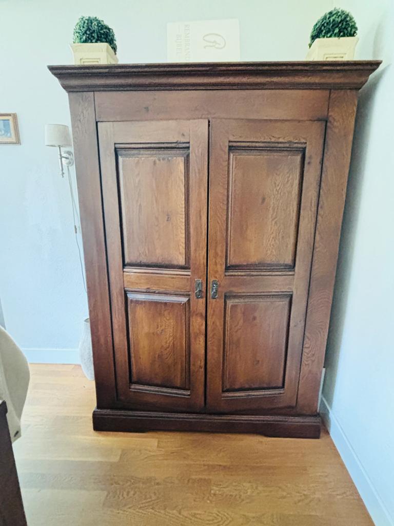 Massief Frans eiken computerkast, Huis en Inrichting, Kasten | Computermeubels, Ophalen, Gebruikt, 70 tot 120 cm, Eikenhout