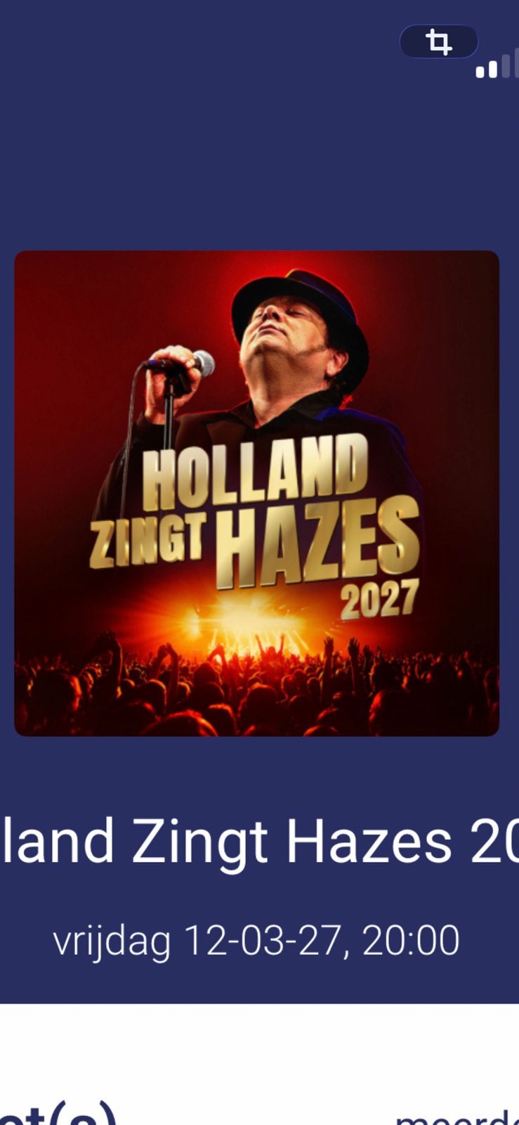 2 tickets voor Holland zingt Hazes vrijdag 12 maart 2027, Twee personen