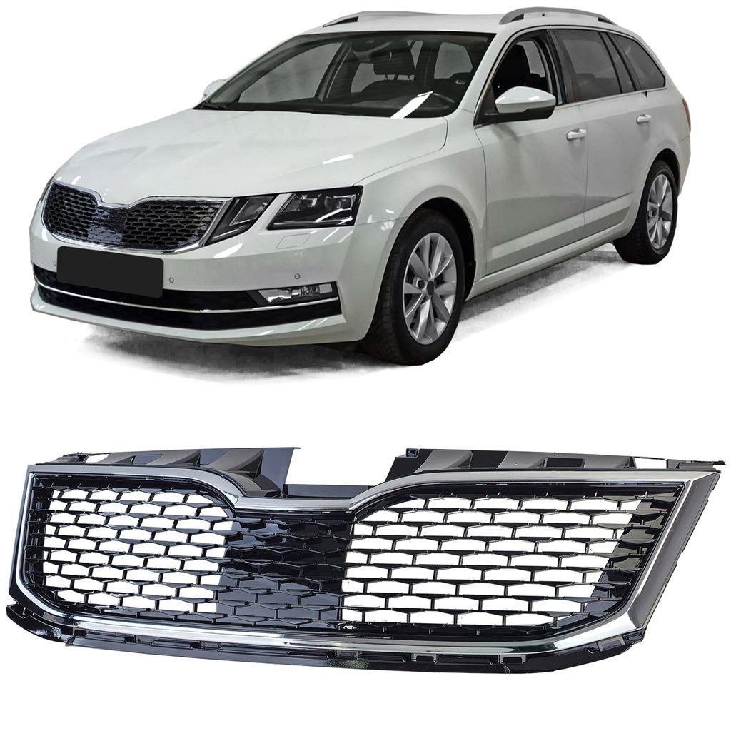 Sport Grill Voor Skoda Octavia 5E Facelift Glans Zwart Chrom