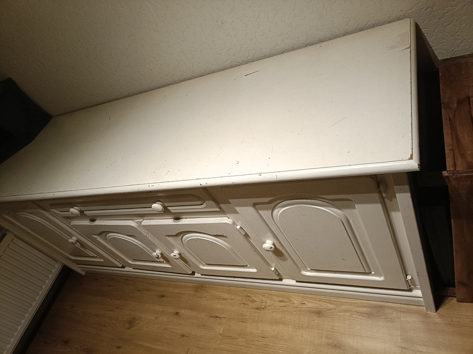 Dressoir wit met lades en deuren, Huis en Inrichting, Kasten | Dressoirs, Ophalen, Gebruikt, Klassiek, 200 cm of meer