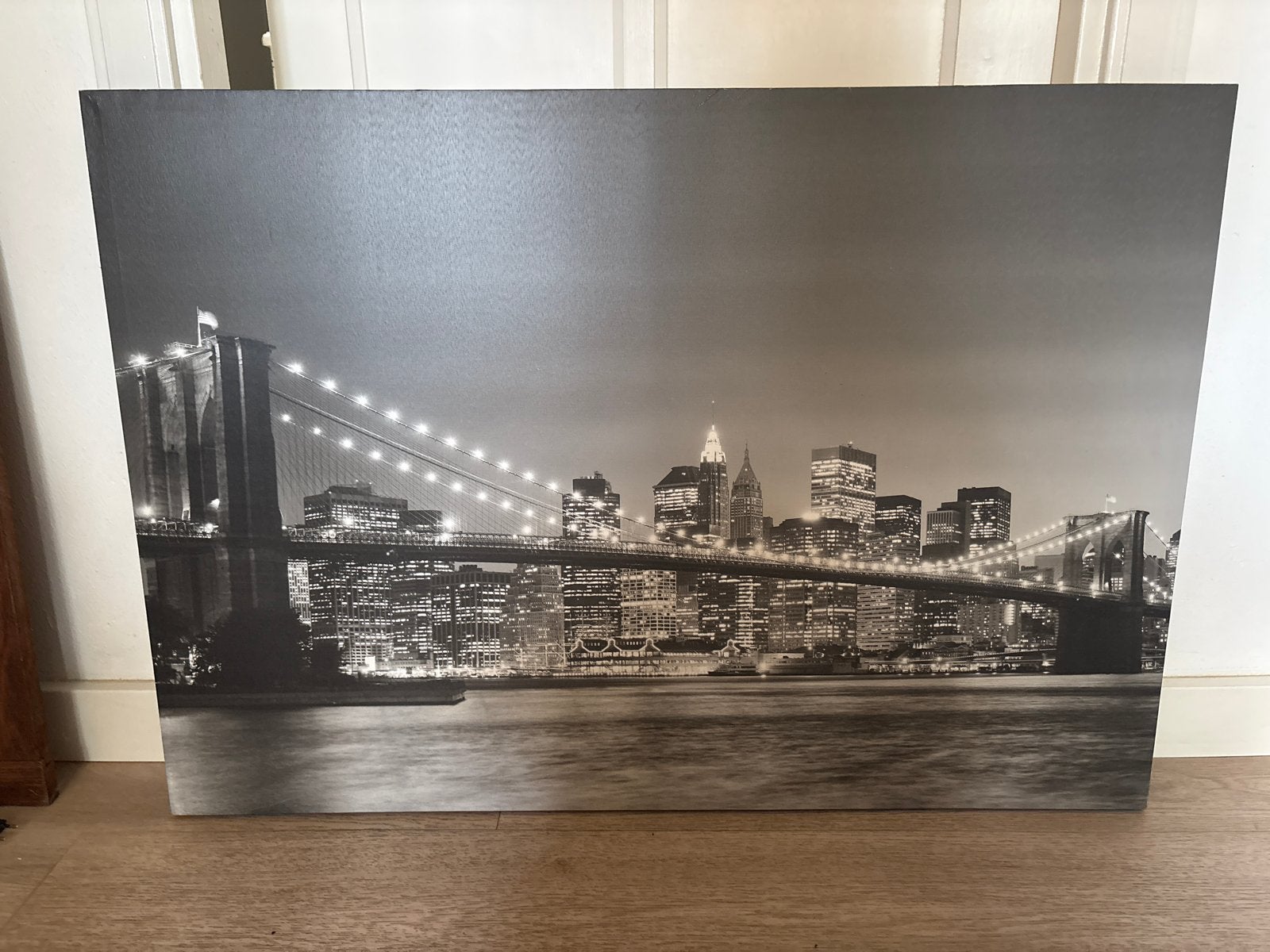 Canvas schilderij Brooklyn Bridge New York, Ophalen, Gebruikt, Schilderij, 100 tot 125 cm