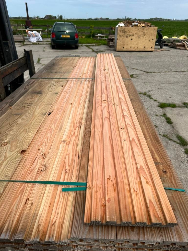 Triple rhombus design rabat douglas 22x133 mm, Planken, Nieuw, Ophalen of Verzenden, Hardhout