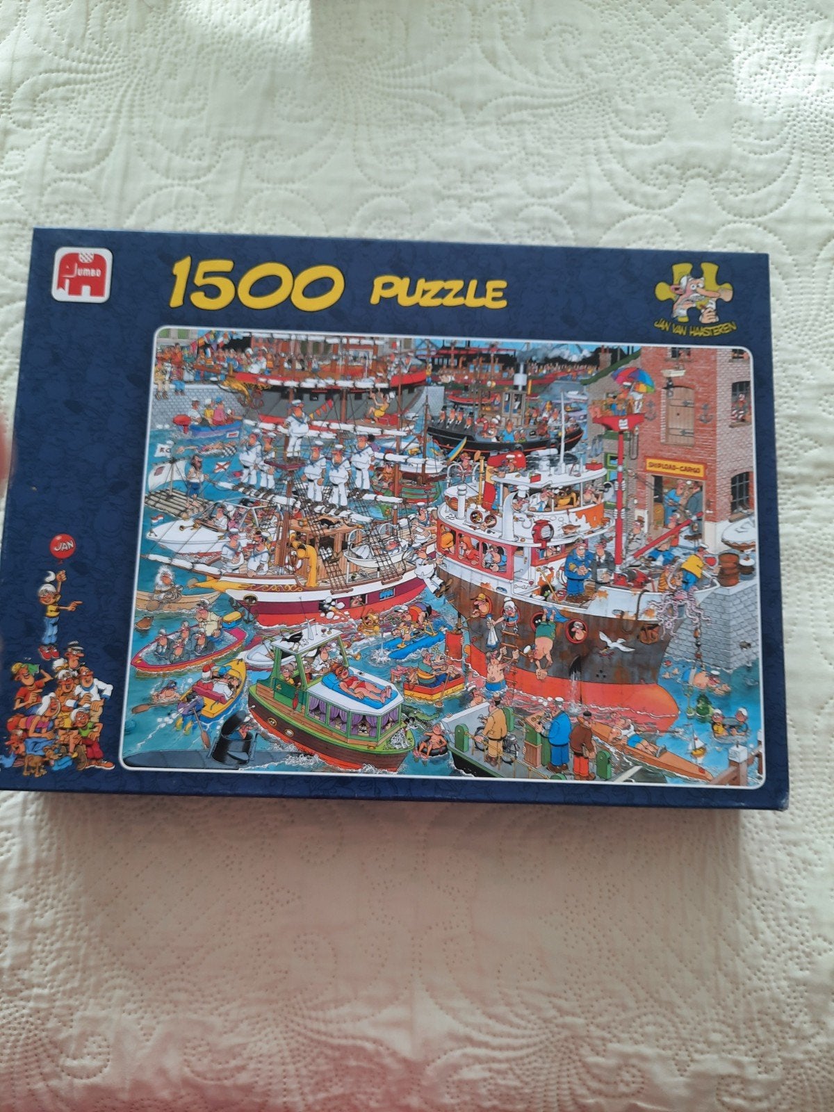 Jan van Haasteren puzzel 1500 stukjes - De Haven, Ophalen of Verzenden, 500 t/m 1500 stukjes, Gebruikt, Legpuzzel
