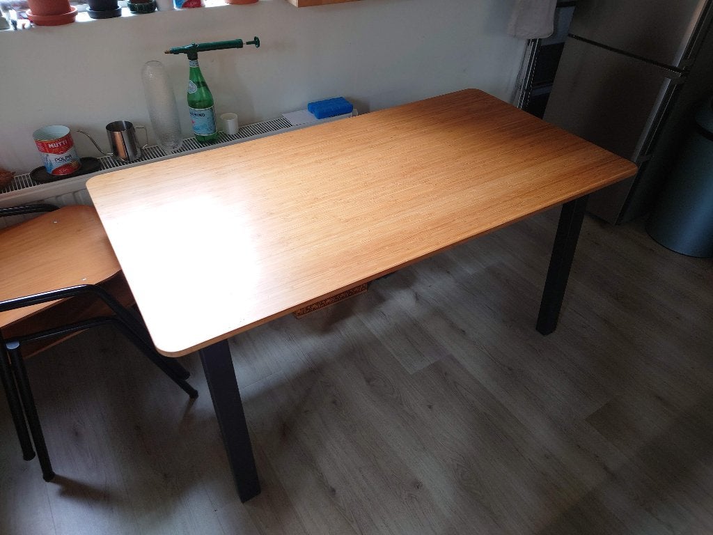 Ikea eettafel bamboe, Ophalen, Gebruikt, 100 tot 150 cm, 50 tot 100 cm