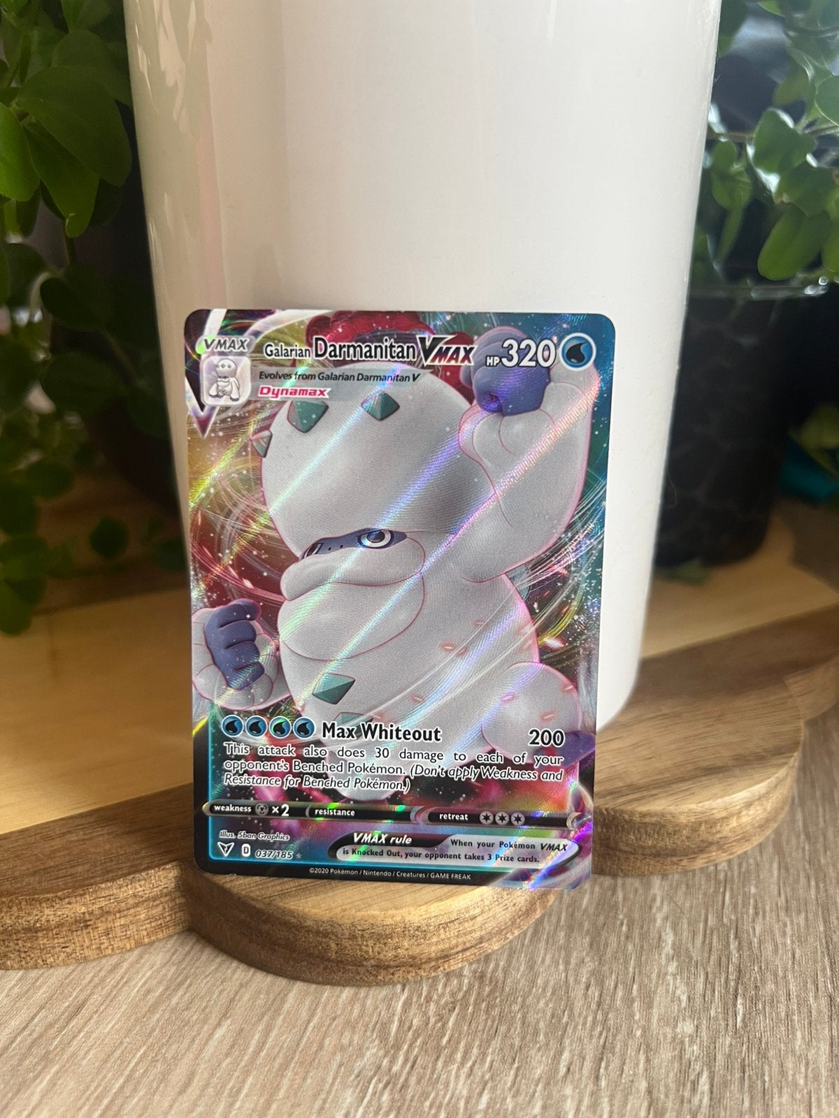 Galarian Darmanitan Vmax 037/085 Pokémon Vivid Voltage, Ophalen of Verzenden, Zo goed als nieuw, Losse kaart, Foil