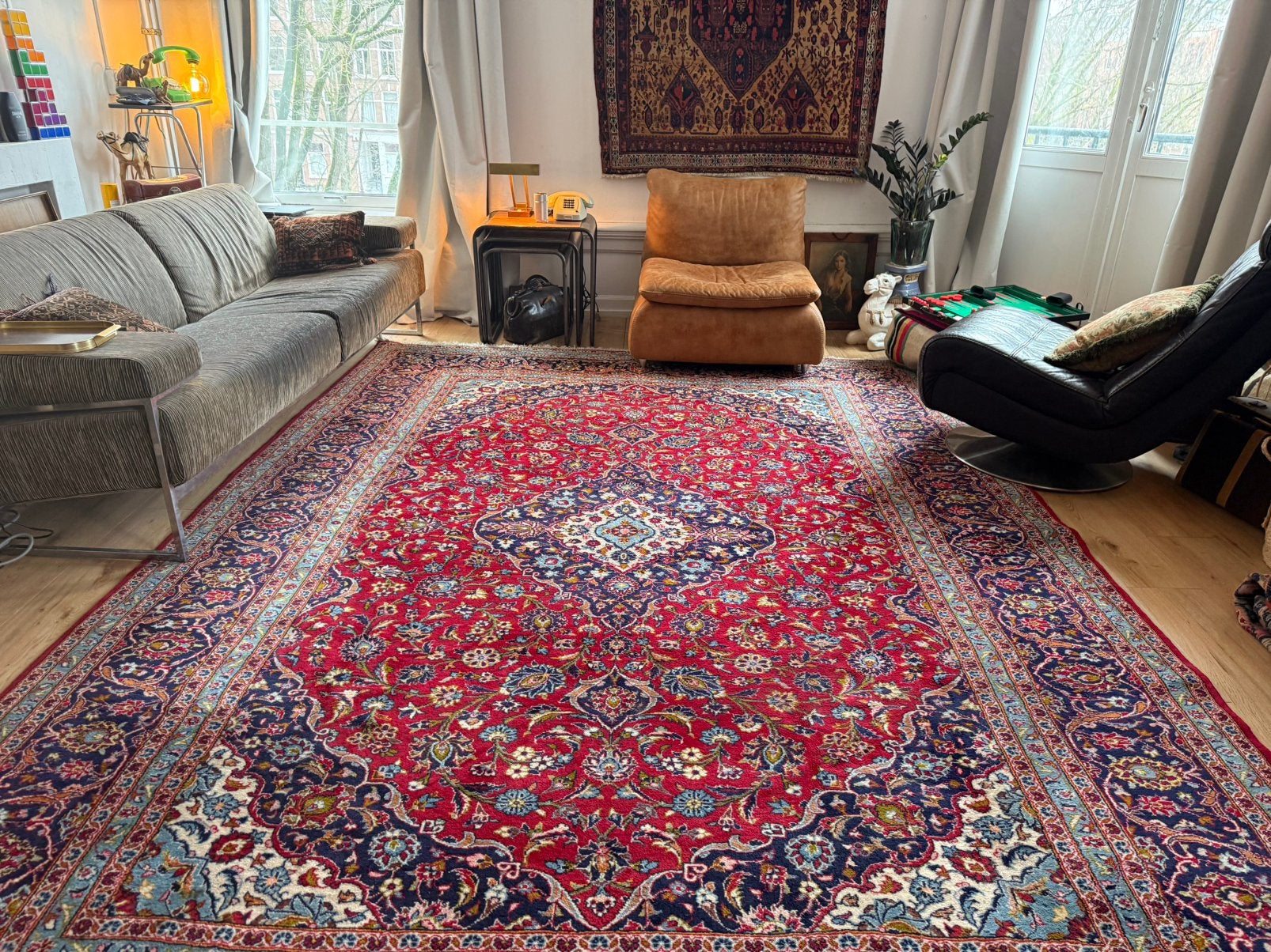 Handgeknoopt vintage Perzisch Tabriz tapijt 365 x 249 cm, Landelijk, klassiek, hotel chique, eclectisch, vintage, 1053ML, Amsterdam