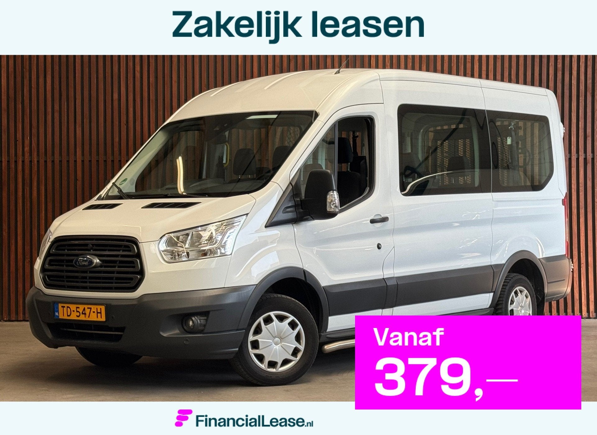 Ford Transit 310 2.0 TDCI ROLSTOEL met Lift 9+1 NAVI-PDC-CRU, Euro 6, Wit, Origineel Nederlands, Bedrijf