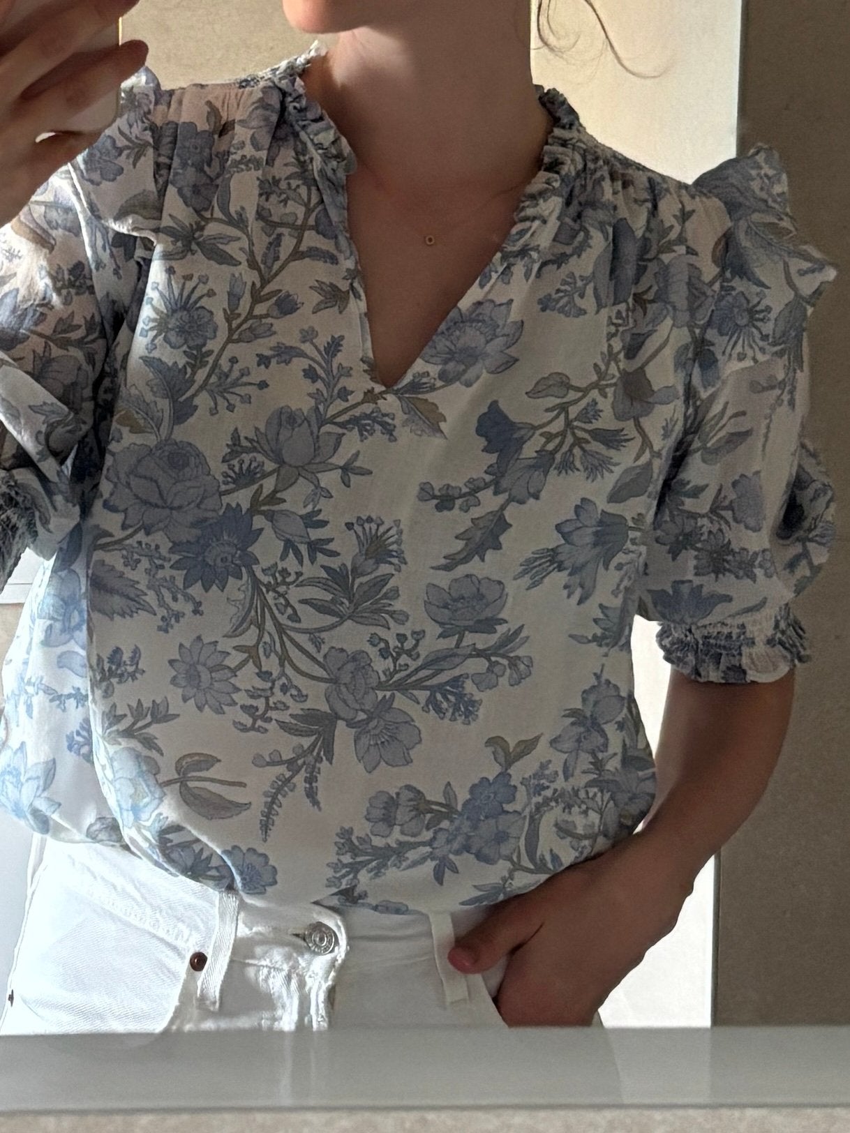 Neo noir blouse, Maat 38/40 (M), Blauw, Ophalen of Verzenden, Zo goed als nieuw