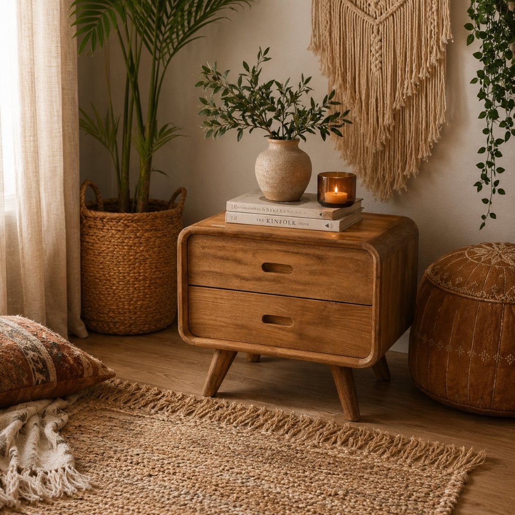nachtkastje teak - 50 cm hoog - Gratis bezorgd, TTM Wonen, Meubels – (Perzische) Tapijten en Woonaccessoires, Taag 63, 2491 CS, Den Haag (Forepark)