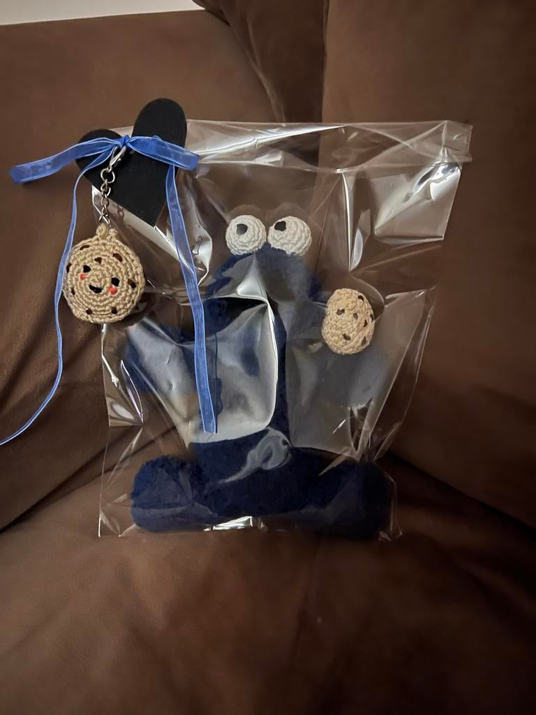 Gehaakte Knuffels en Sleutelhangers: Koekiemonster & Aapje, Hobby en Vrije tijd, Verzenden, Nieuw, Haken, Overige typen