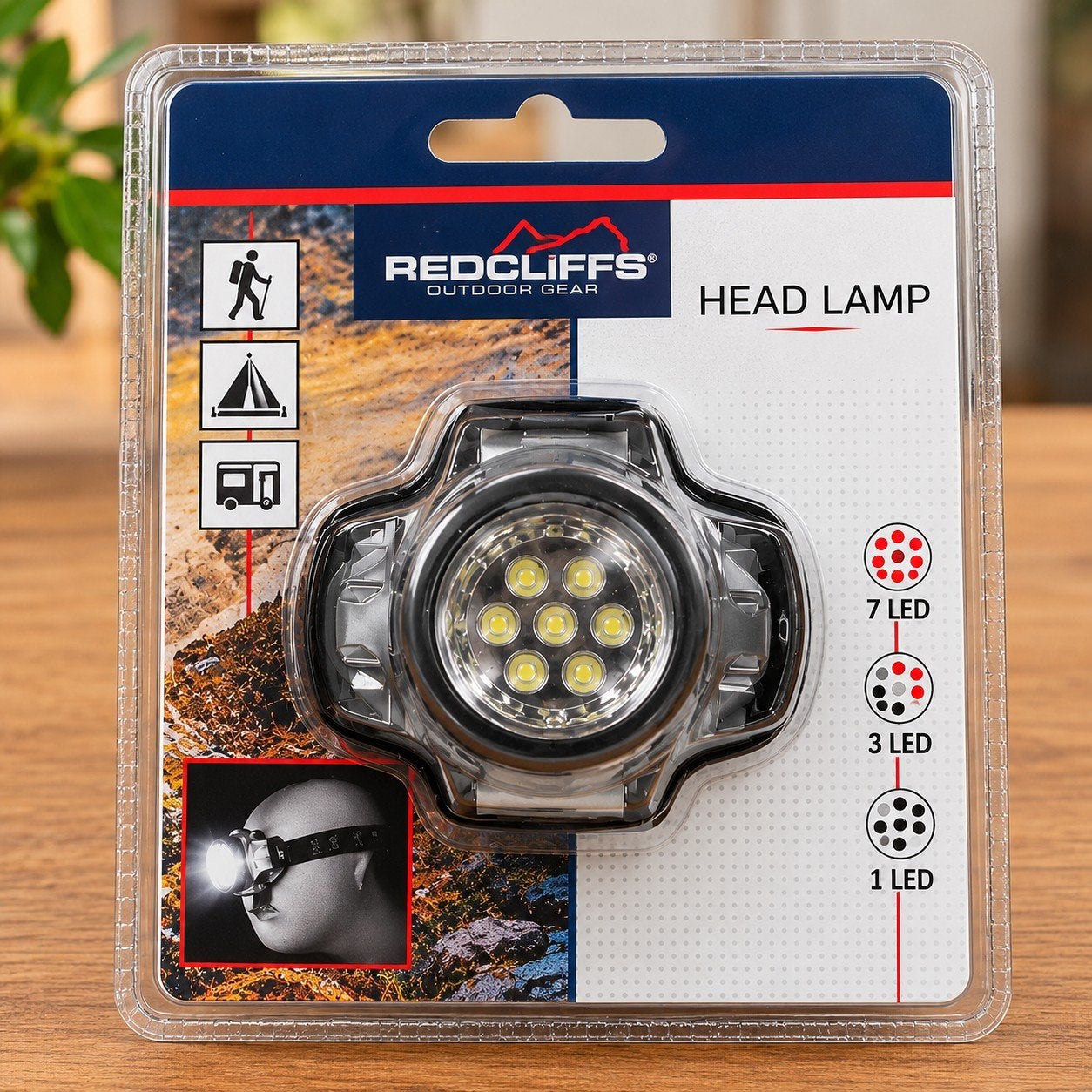 Redcliffs LED Hoofdlamp - 7 LED's, 3 Standen, Ophalen of Verzenden, Nieuw