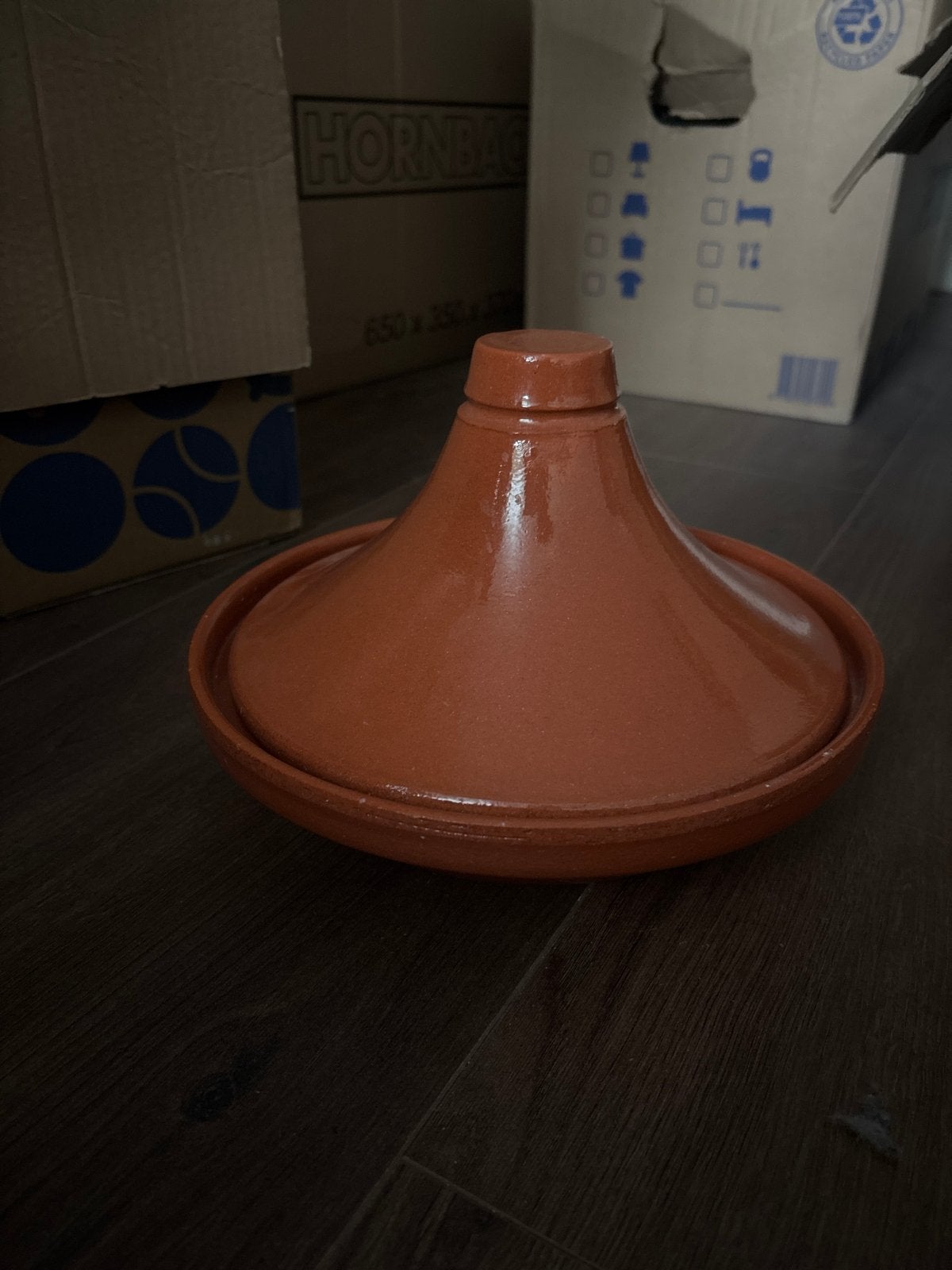 Tajine - Aardewerk - Oranje/Bruin, Overige typen, Ophalen of Verzenden, Zo goed als nieuw, Steen/keramiek