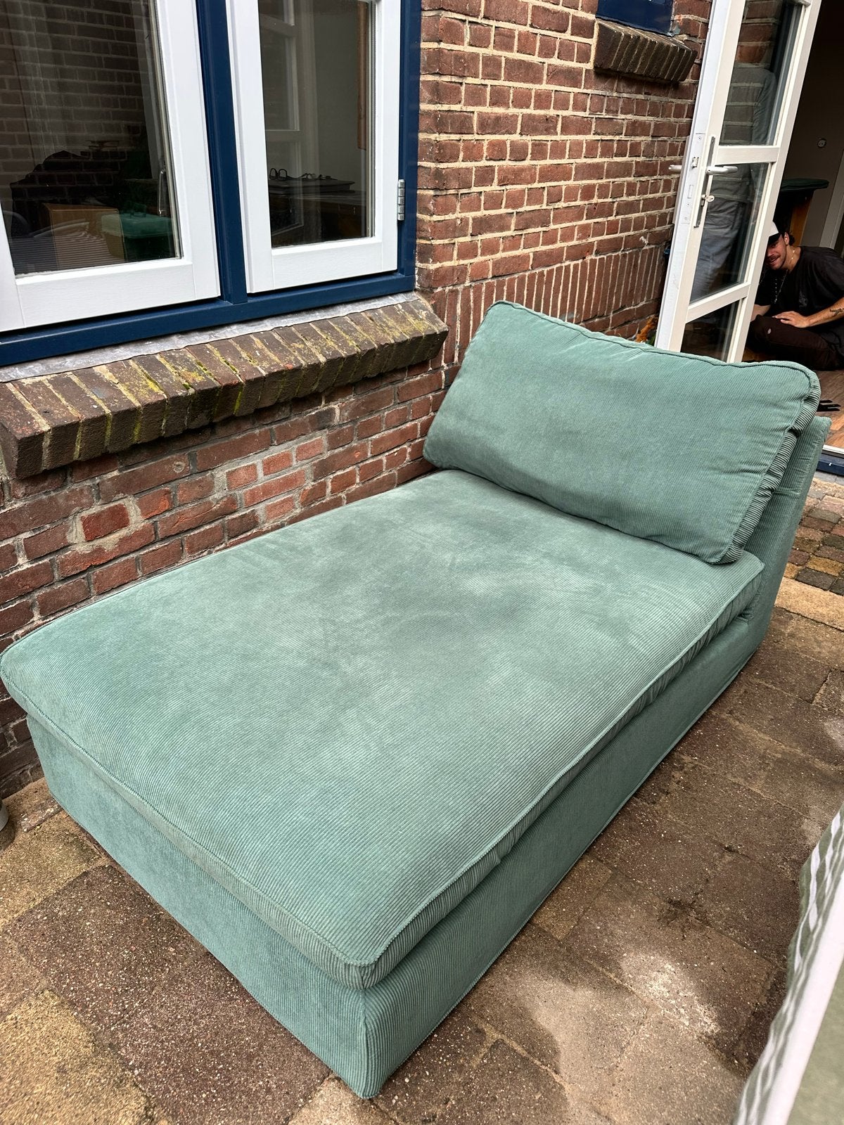 IKEA KIVIK Chaise longue Kelinge grijsturkoois, Huis en Inrichting, Ophalen, Eenpersoons, Zo goed als nieuw, Minder dan 150 cm