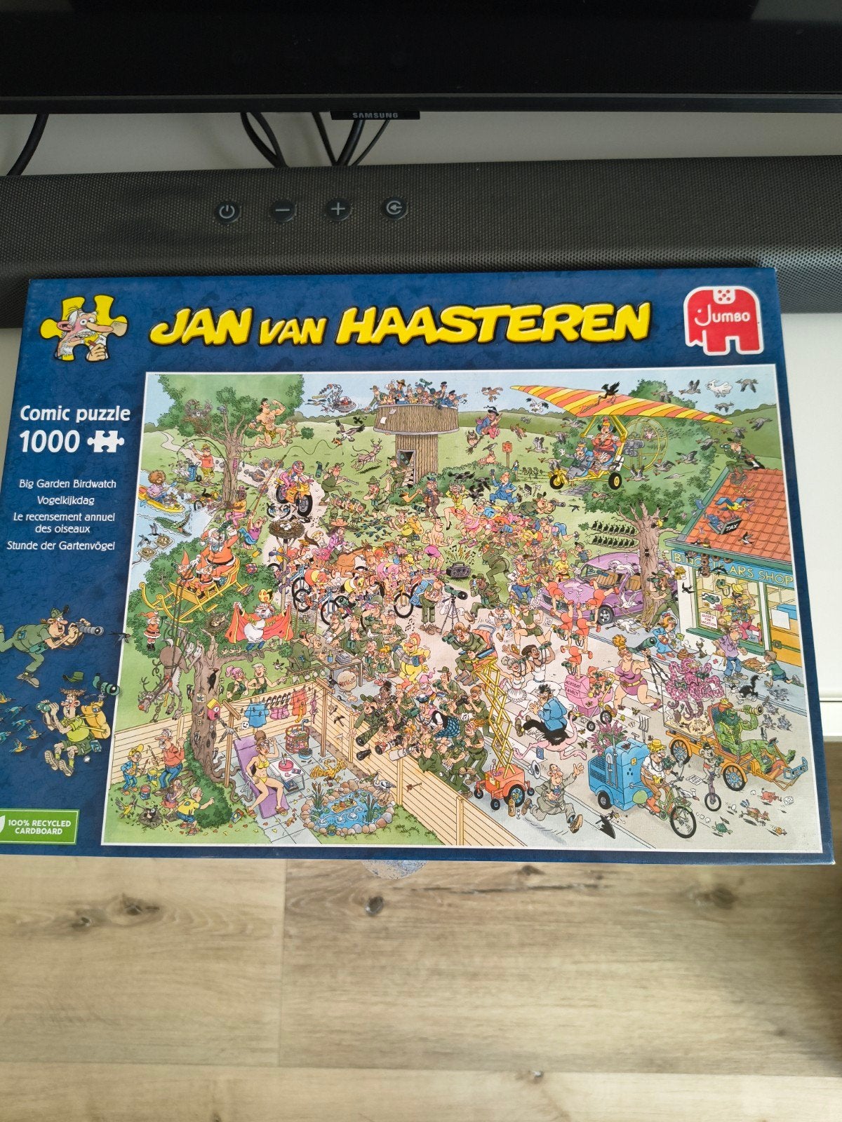 Jan van Haasteren Puzzel - Big Garden Birdwatch 1000 st, Ophalen of Verzenden, 500 t/m 1500 stukjes, Zo goed als nieuw, Legpuzzel