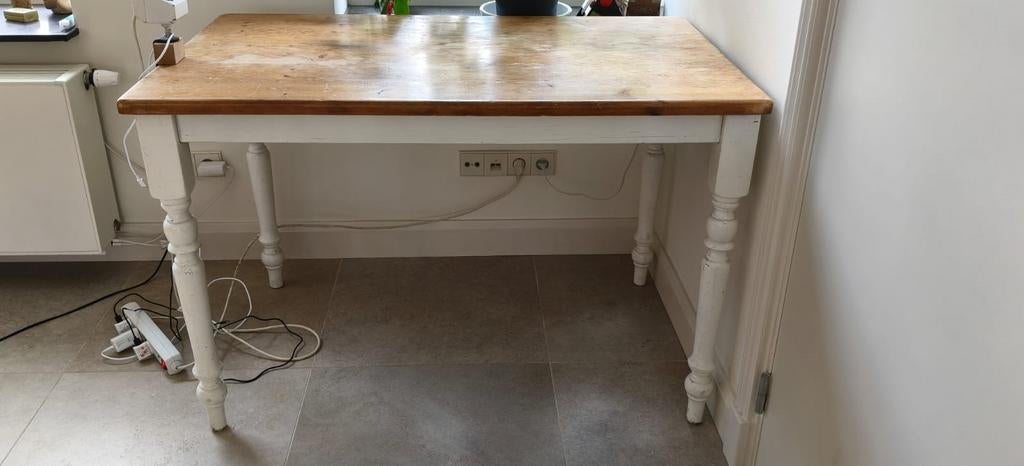 Houten tafel 120x75 cm, hoogte 78 cm, Ophalen, Gebruikt, 100 tot 150 cm, 50 tot 100 cm
