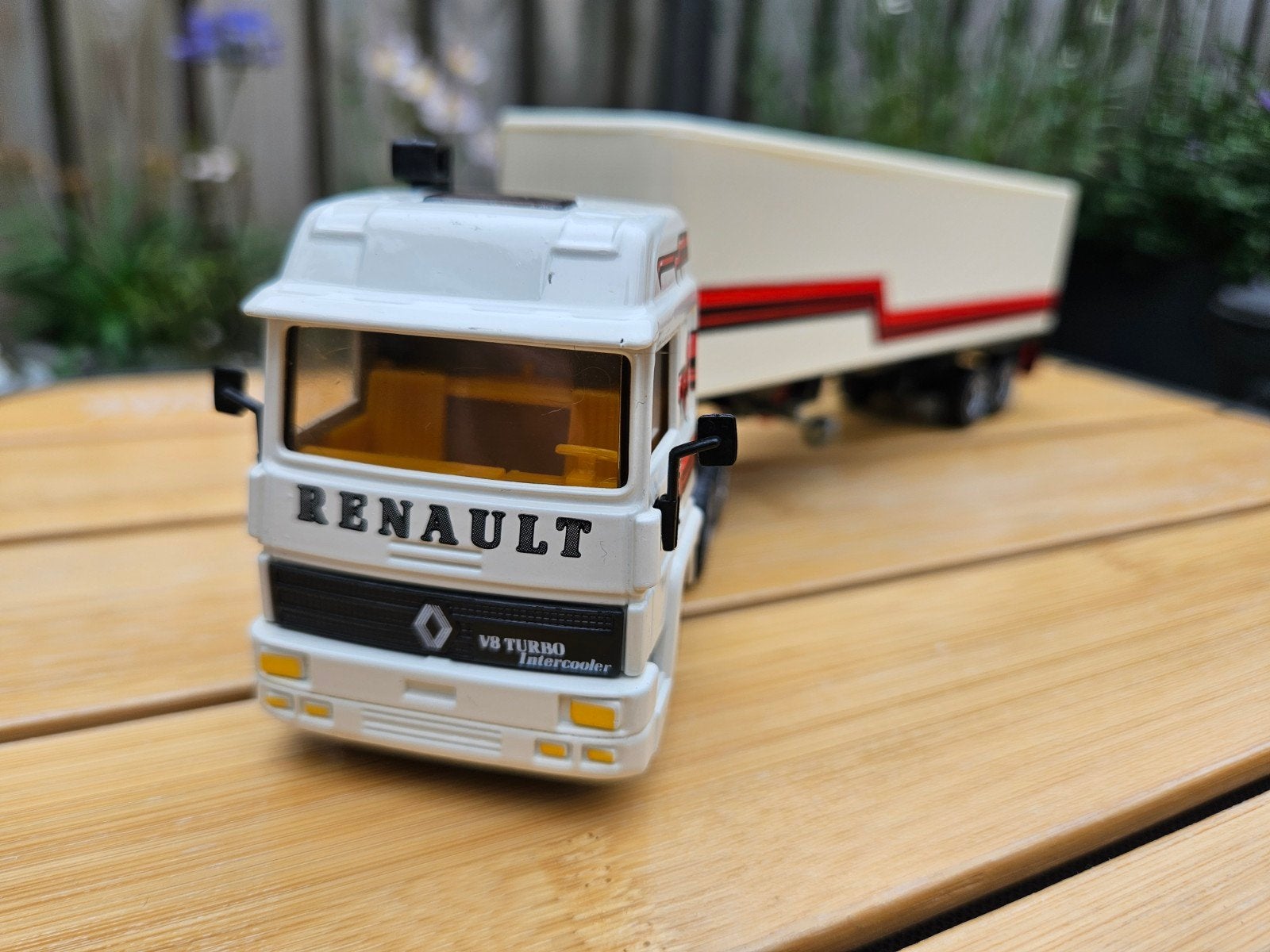 Siku Renault V8 vrachtauto met trailer Wit 1:55 (4117/3119), Ophalen of Verzenden, Zo goed als nieuw, Bus of Vrachtwagen, SIKU