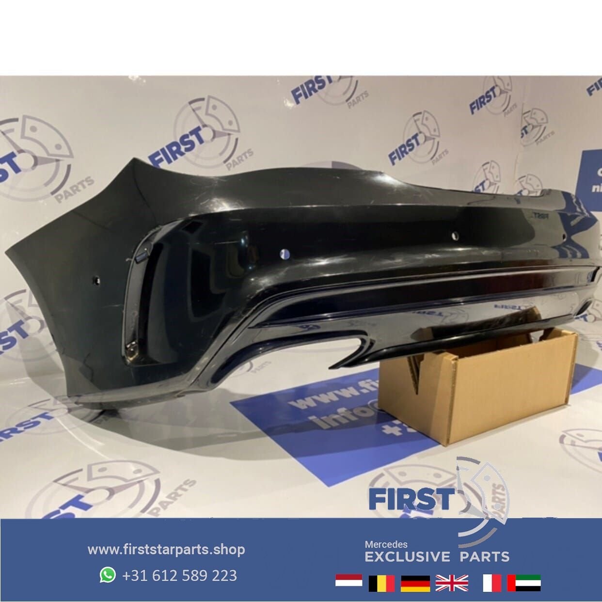 W117 CLA AMG FACELIFT ACHTERBUMPER ZWART Mercedes C117 X117