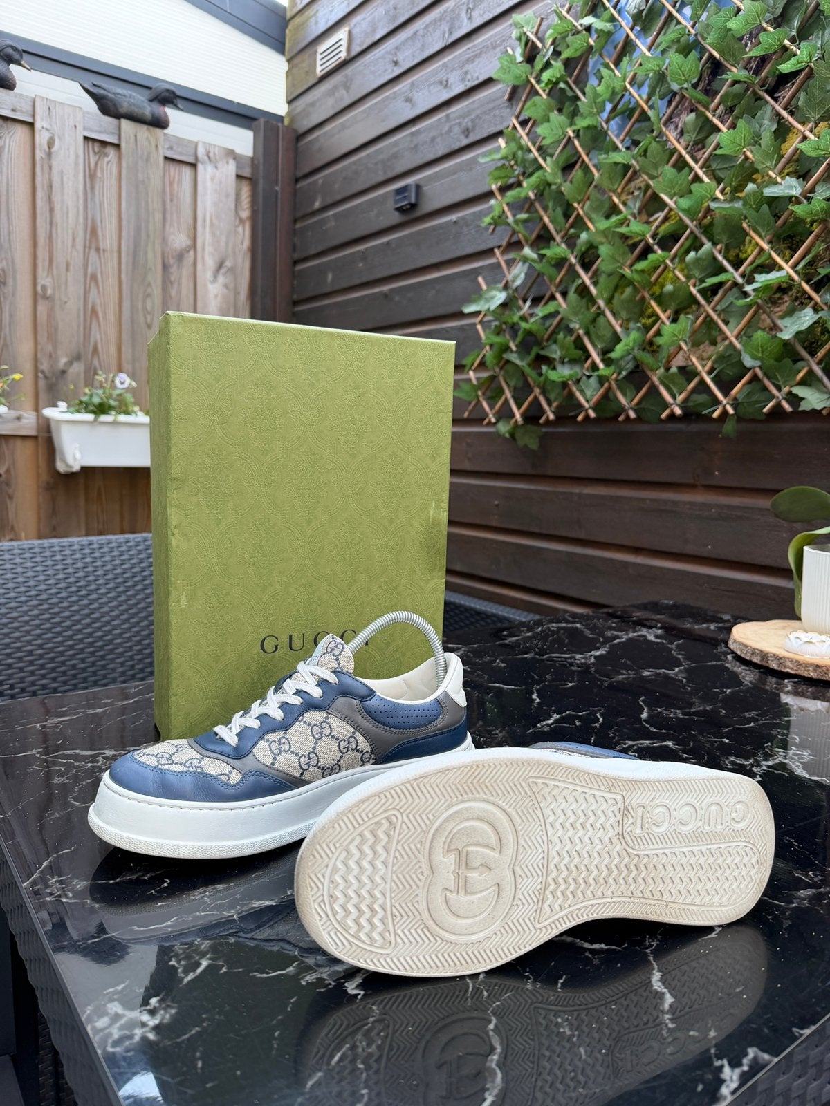 Gucci chunky sneakers met GG maat 40.5 aankoopbon aanwezig, Ophalen, Blauw, Sneakers of Gympen, Zo goed als nieuw