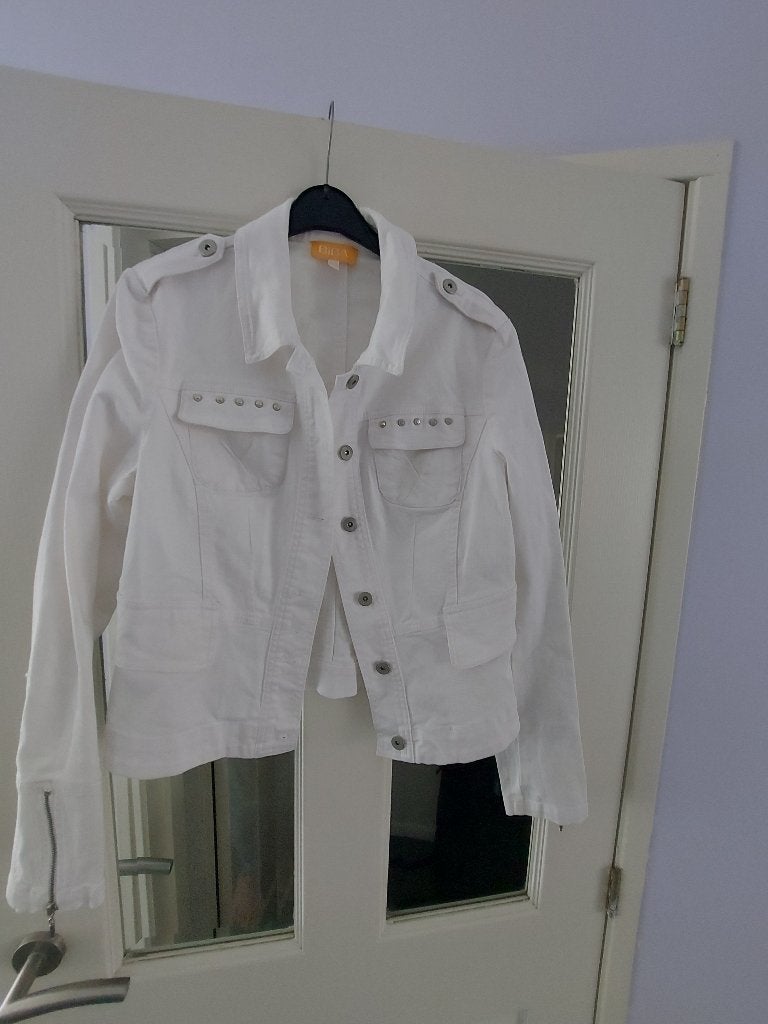 mooi jeans jasje wit van BIBA!, Ophalen, Zo goed als nieuw, Maat 36 (S), Wit