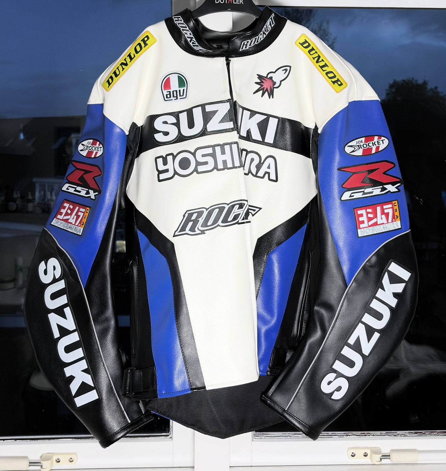 Suzuki Race Jacket Leather, 1-3299 St Etienne Boulevard Windsor, Ontario N8W 5B1 Canada, Jas | leer, Tweedehands, Questions@joerocket.com
