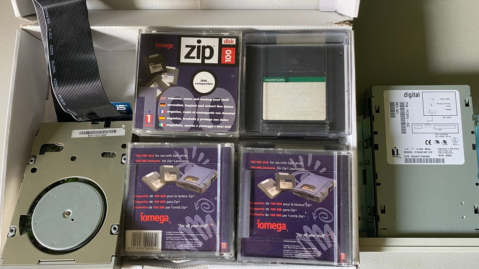 Iomega Zip 100 Drive Intern met 20 Disks, Intern, Gebruikt, HDD, Ophalen of Verzenden