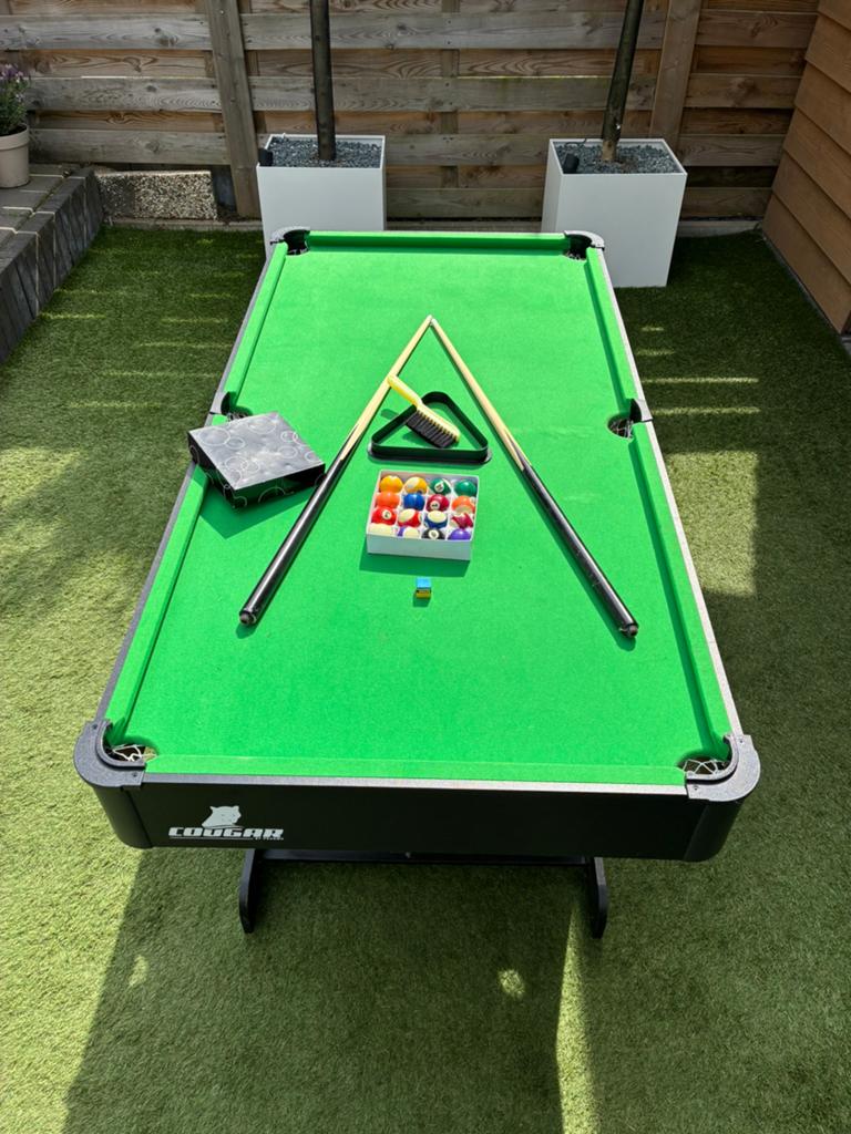 Compacte Pooltafel met Accessoires, Ophalen, Gebruikt, Pooltafel