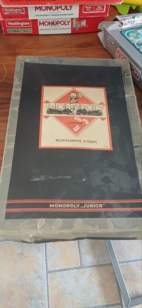 Vintage Monopoly Junior - Nederlandse Uitgave, Drie of vier spelers, Ophalen, Gebruikt, Parker Brothers