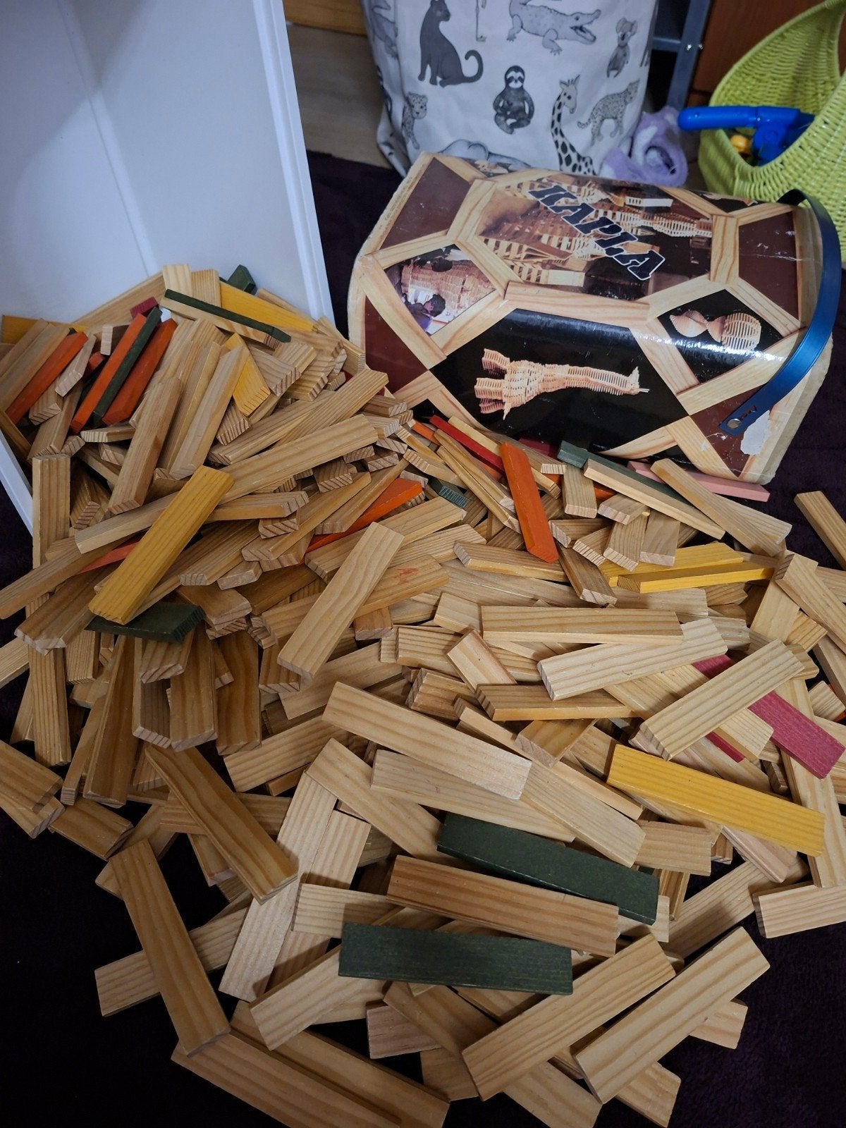Kapla blokken - 2 dozen met extra gekleurde blokken, Ophalen, Gebruikt
